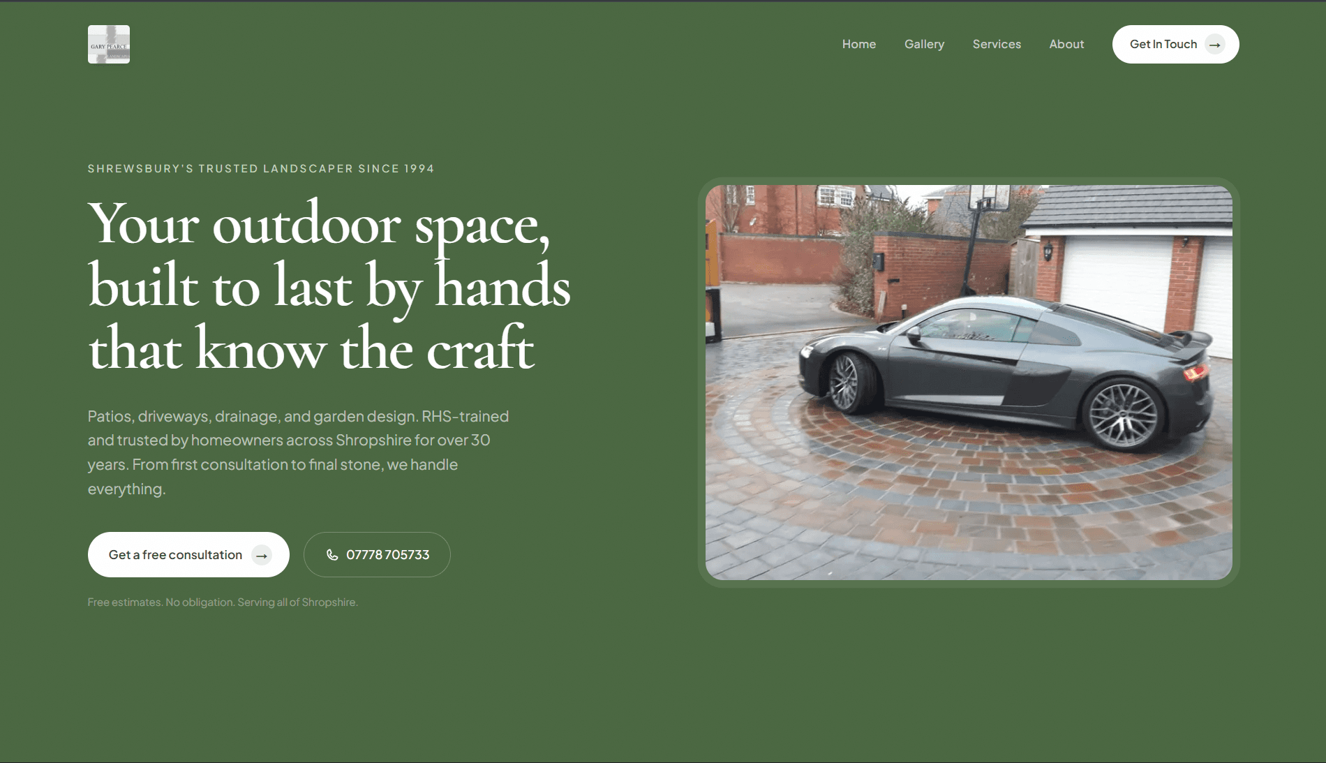 Gary Pearce Landscapes website screenshot
